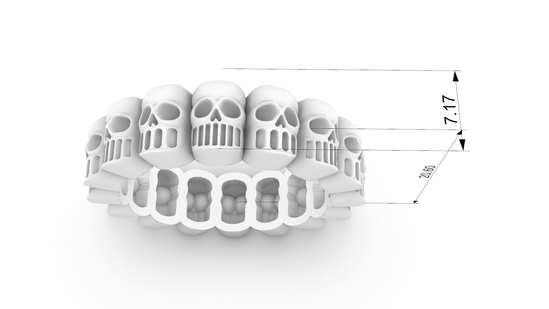 Skulls Ring 3D print model_10