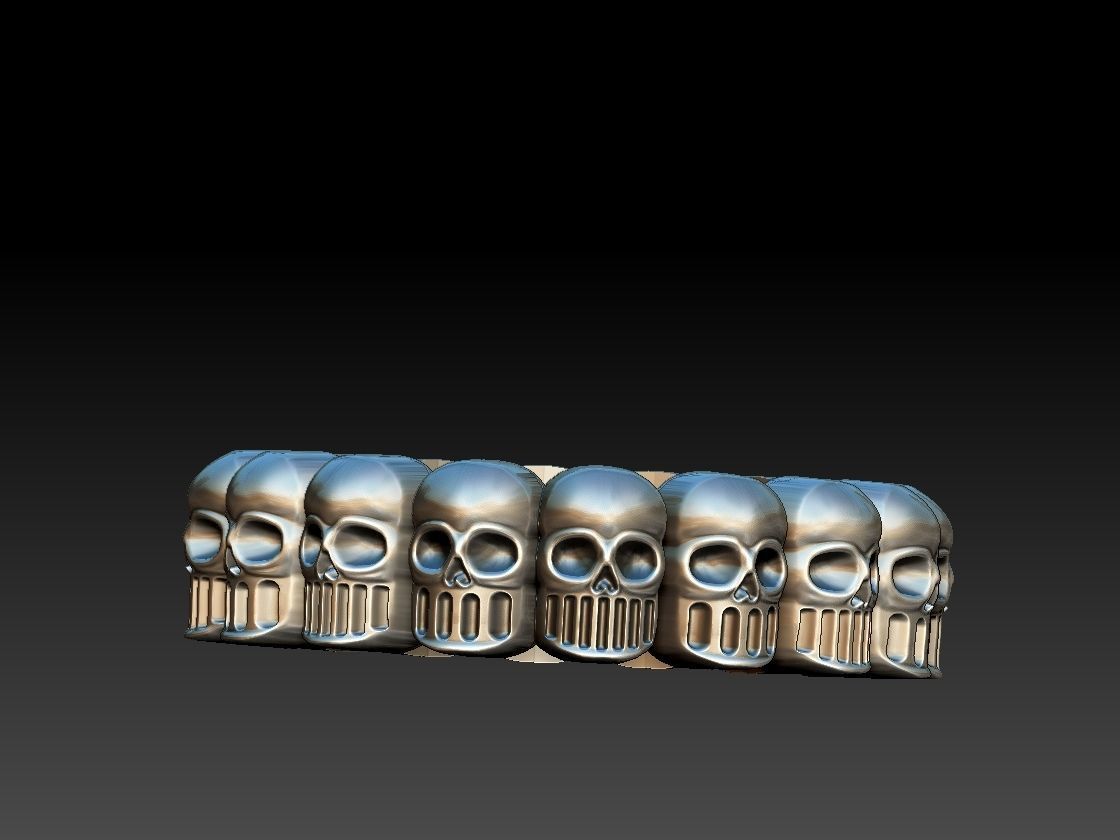 Skulls Ring 3D print model_7