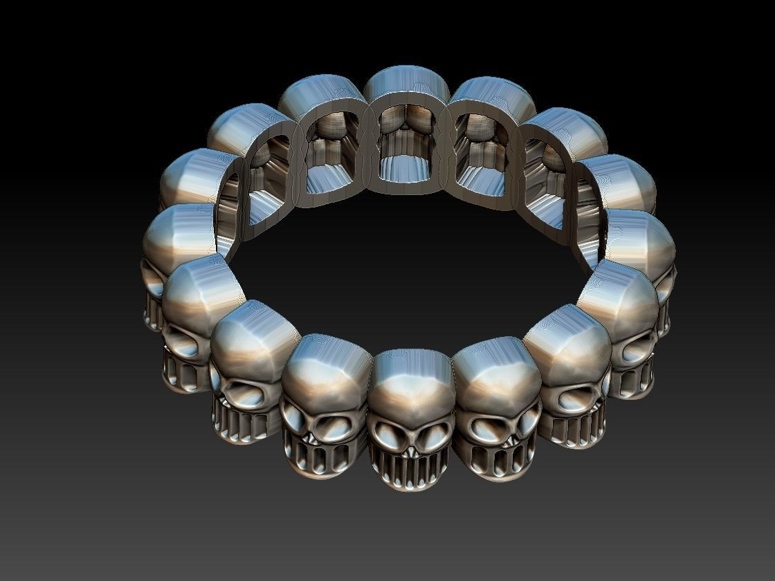 Skulls Ring 3D print model_5