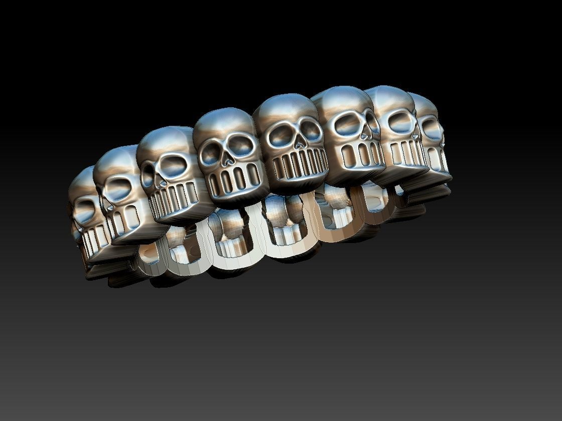 Skulls Ring 3D print model_9