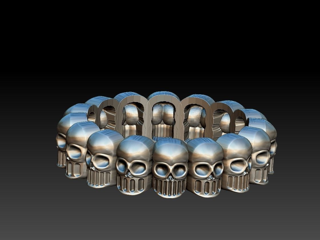 Skulls Ring 3D print model_6
