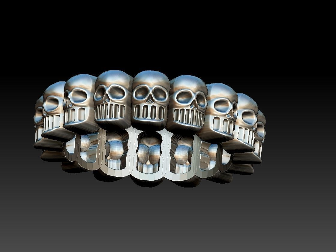 Skulls Ring 3D print model_1