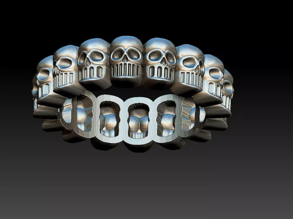 Skulls Ring 3D print model_0