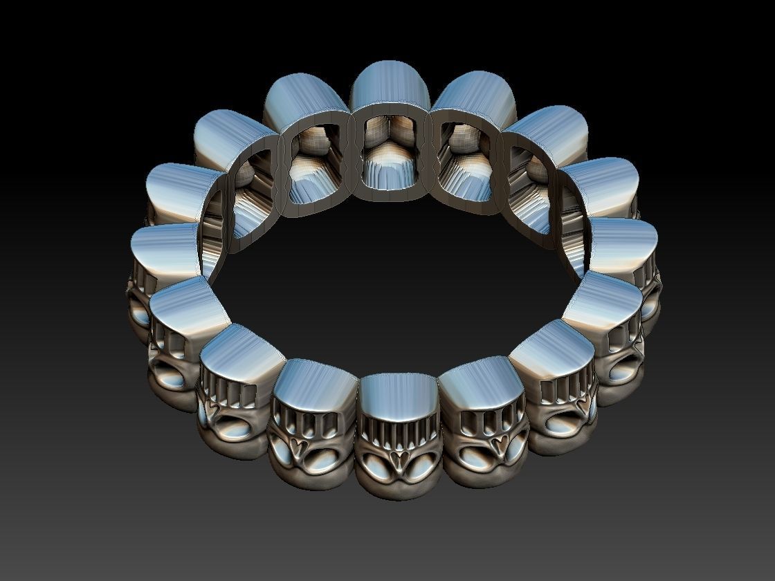 Skulls Ring 3D print model_4