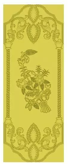 3D Door ornate frame with floral design 3D print model