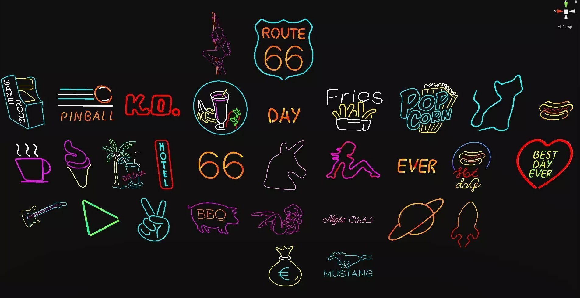 Ultimate Neon Sign Pack 2 Low-poly 3D model_3