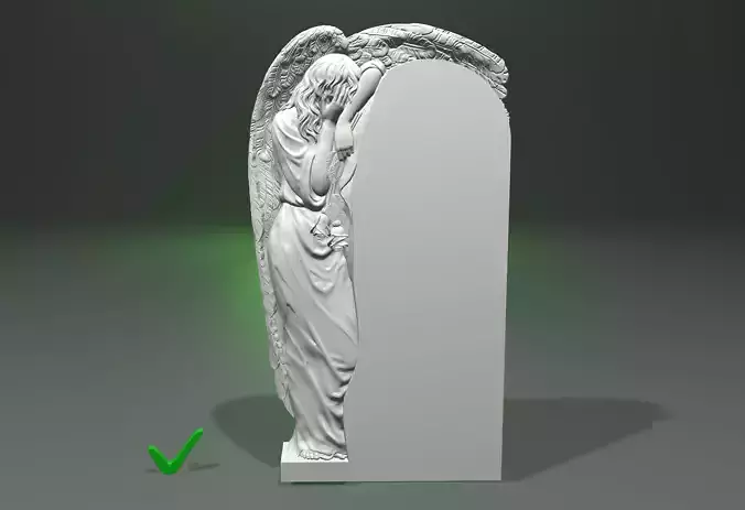 The woman covered her face with her hands for CNC or 3D print 