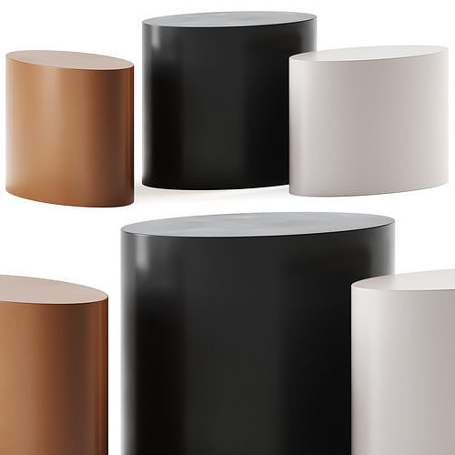 Mice set of oval coffee tables Actona 3D model CGTrader