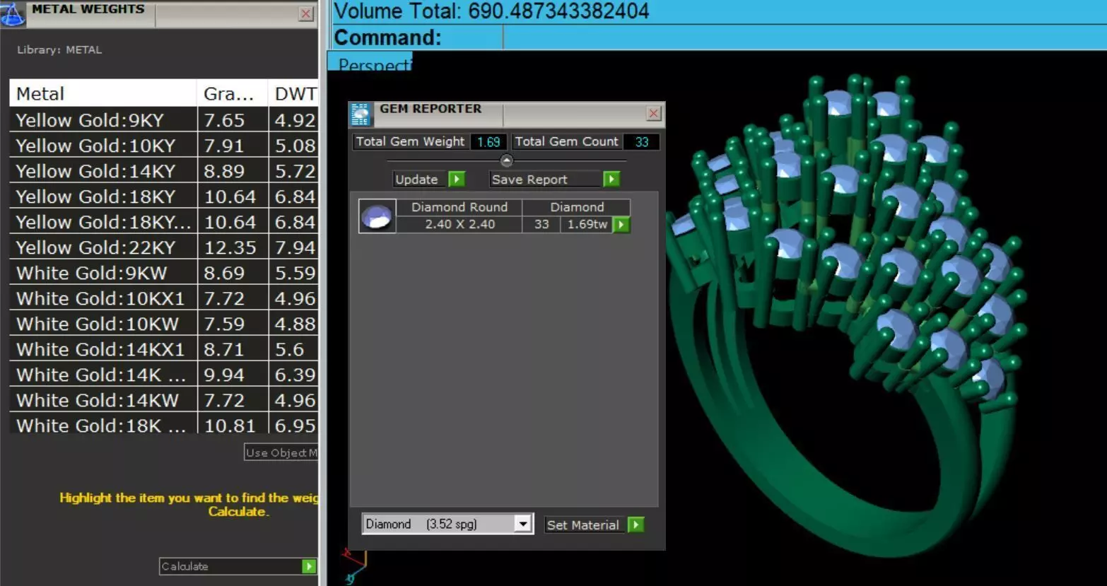 diamond ring 3D print model_0