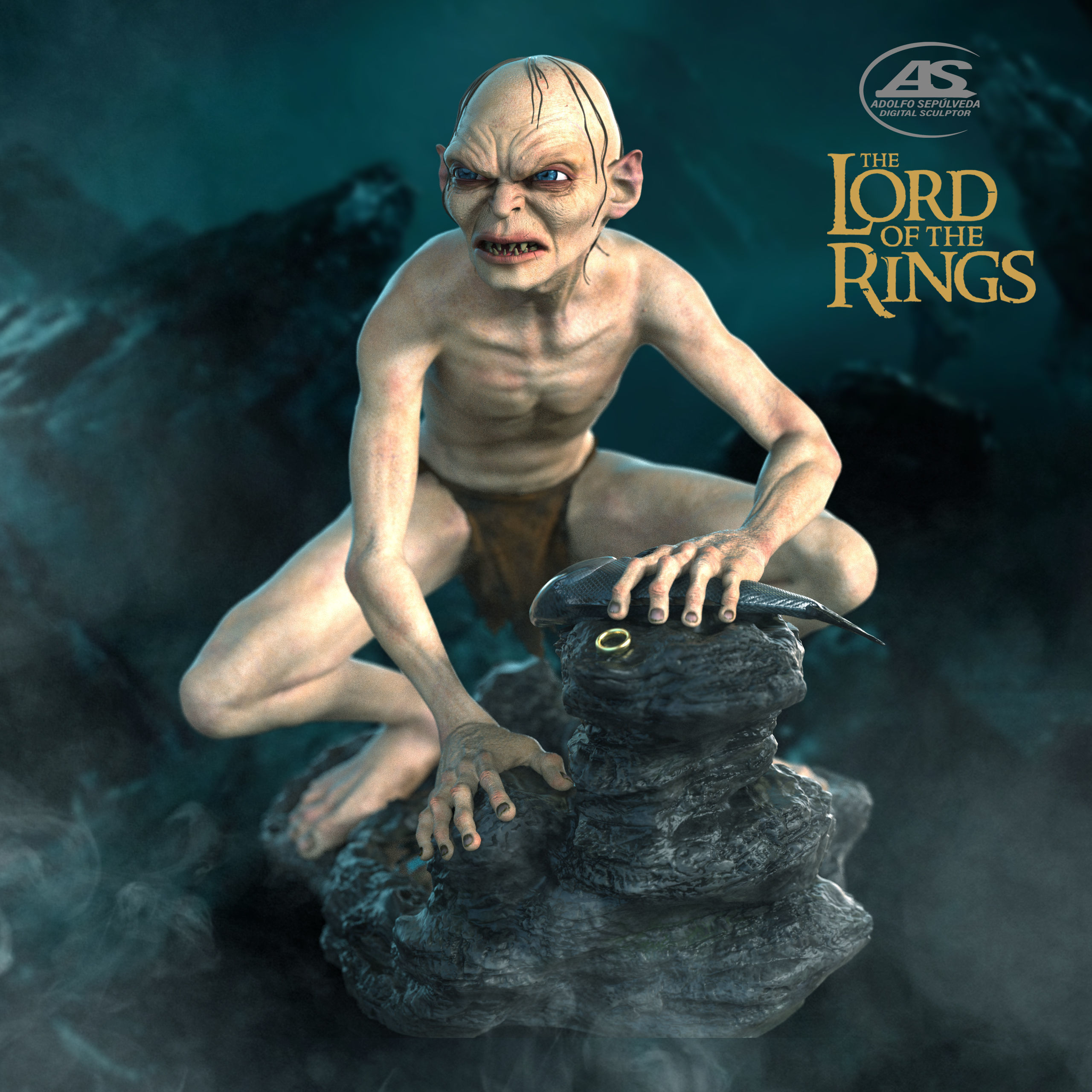 Gollum STL File 3D print model_9
