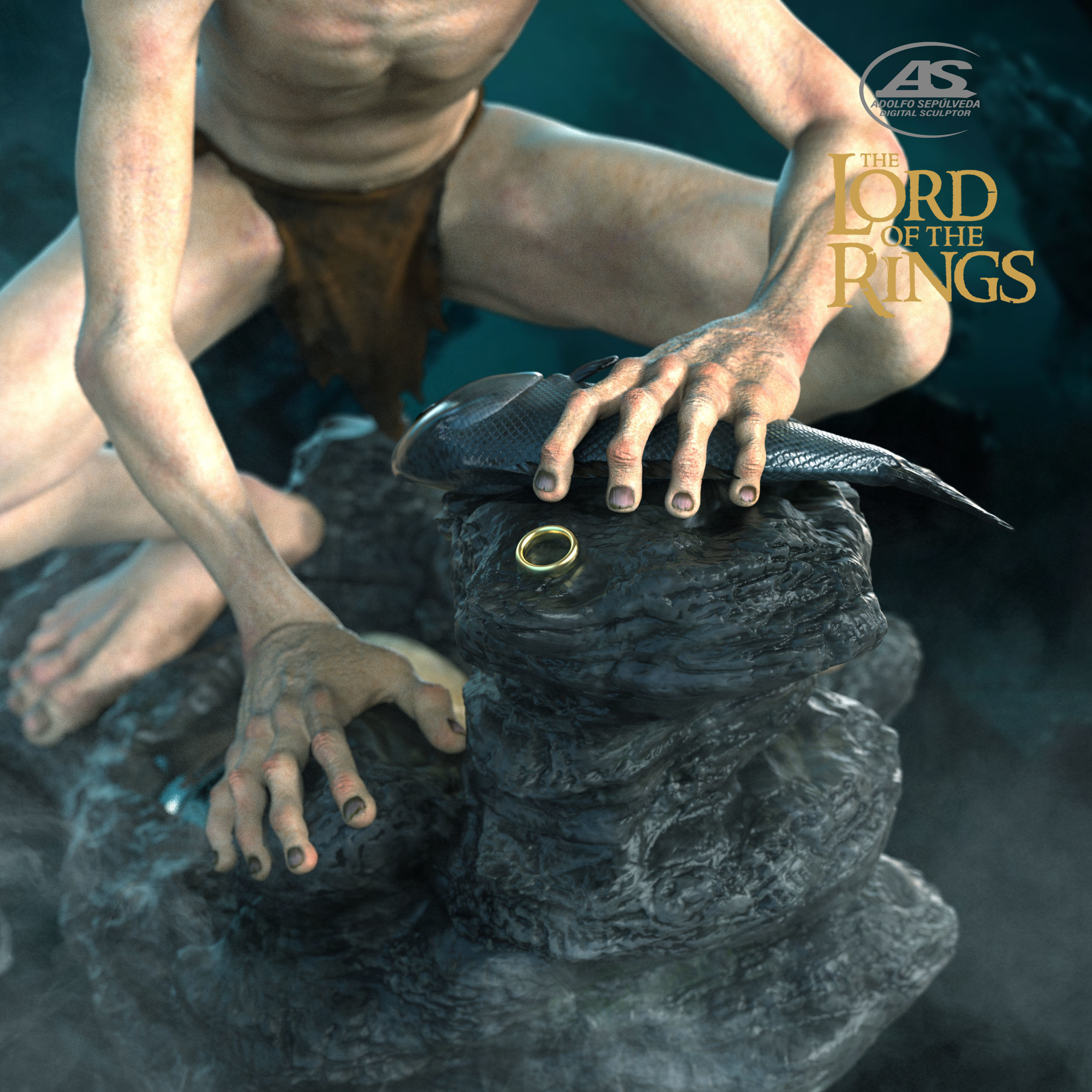 Gollum STL File 3D print model_1