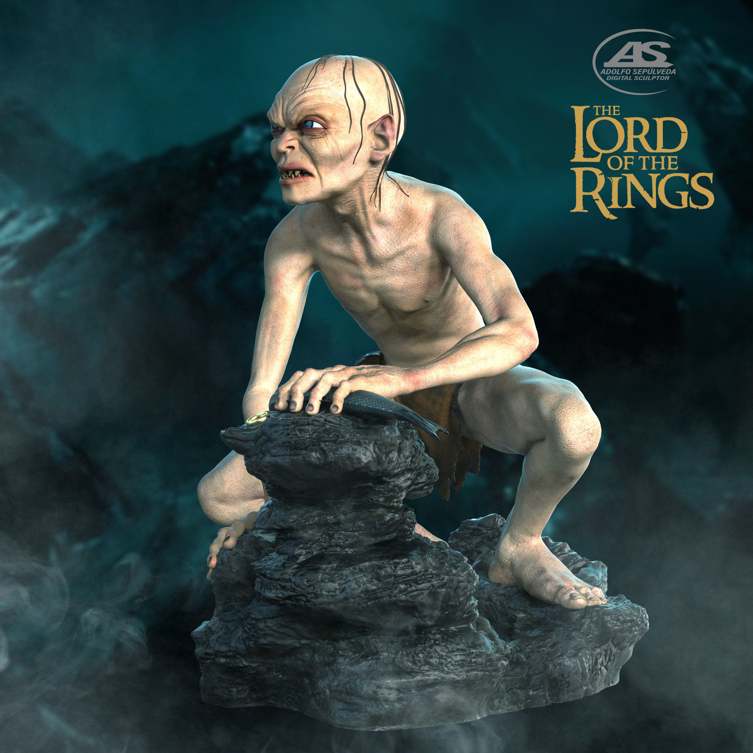 Gollum STL File 3D print model_3