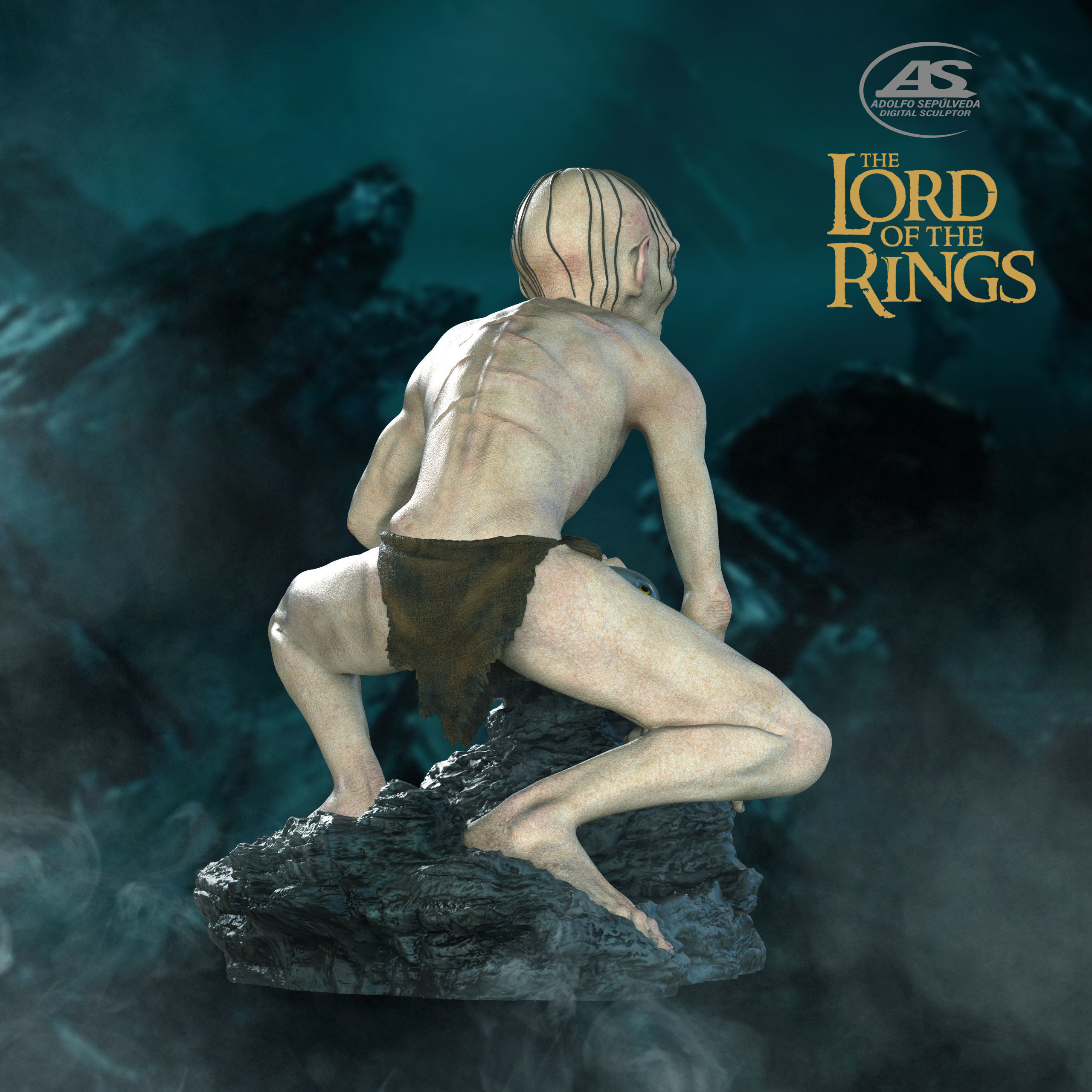 Gollum STL File 3D print model_11