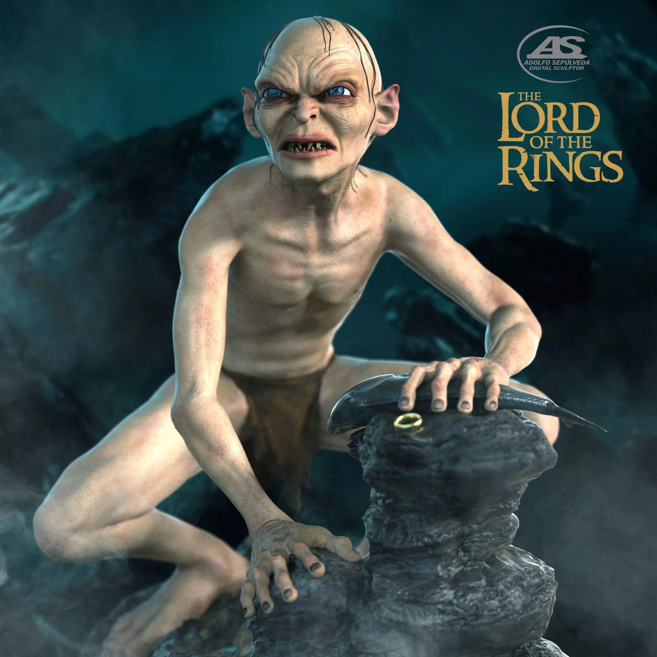 Gollum STL File 3D print model_0