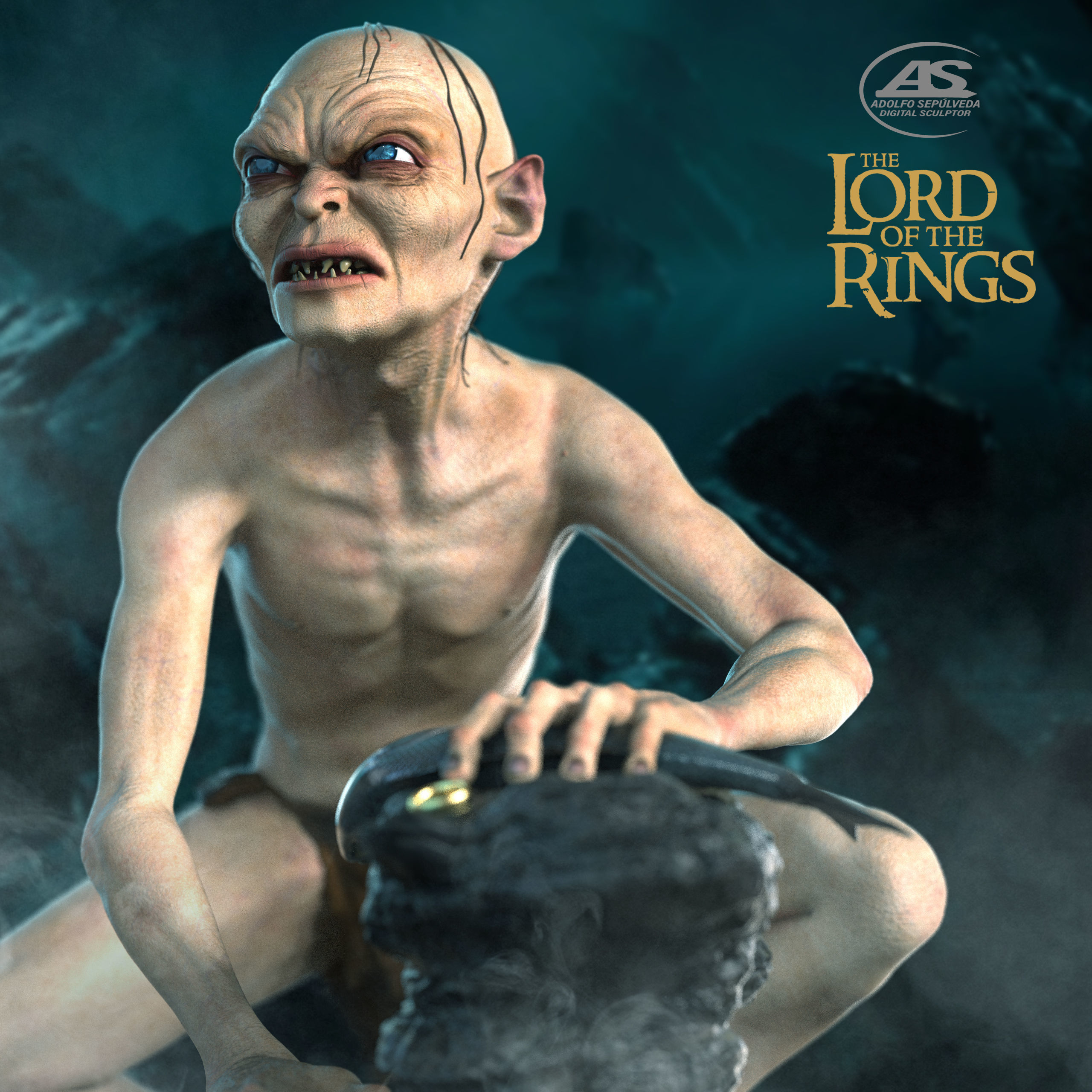 Gollum STL File 3D print model_5