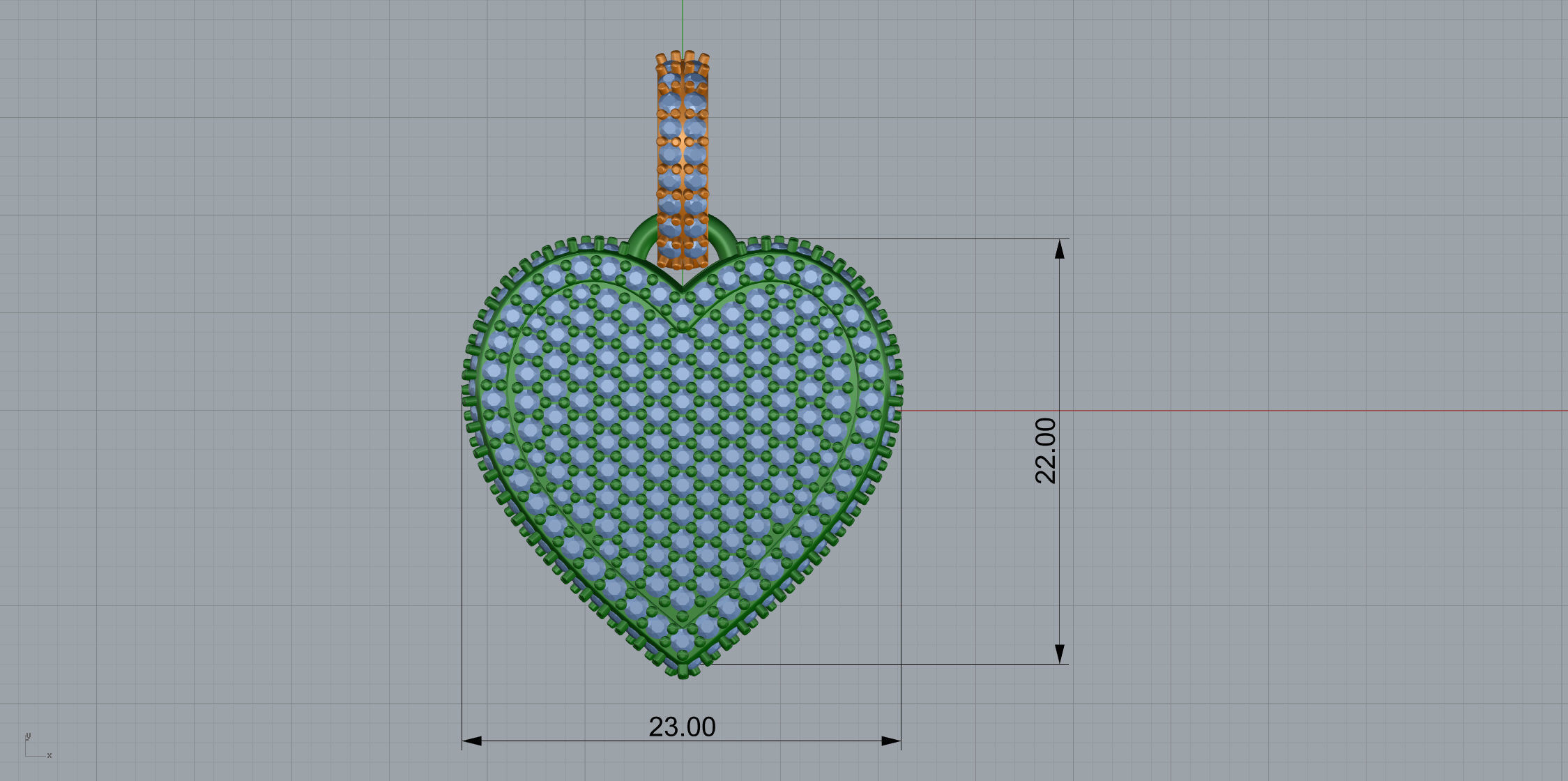 Heart Pendant Medium  Size  3D print model_9