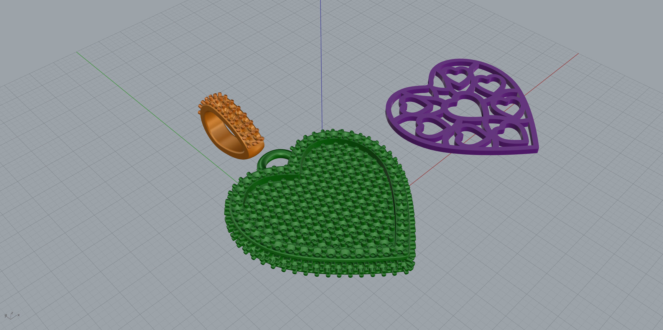 Heart Pendant Medium  Size  3D print model_11