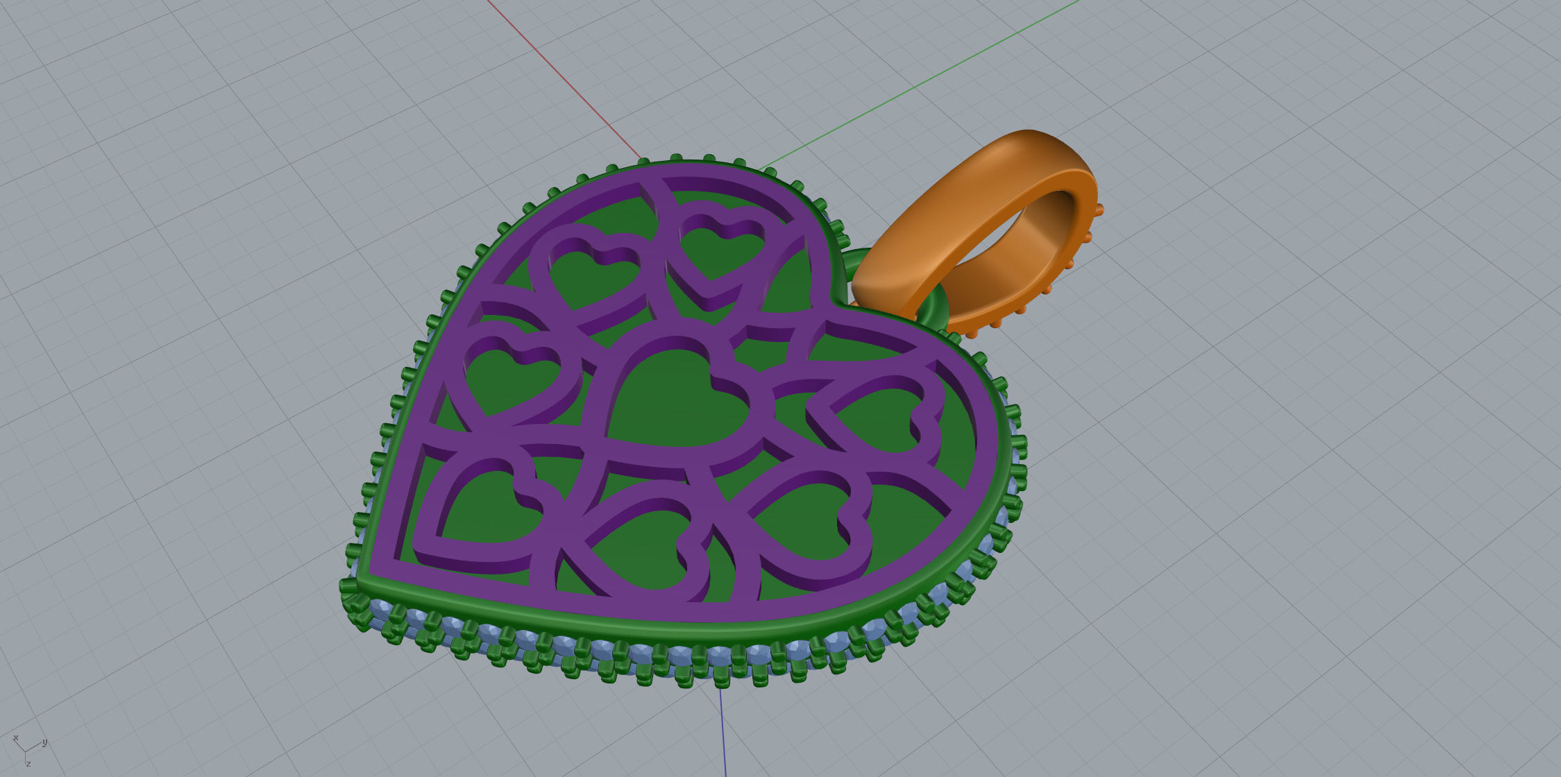 Heart Pendant Medium  Size  3D print model_7