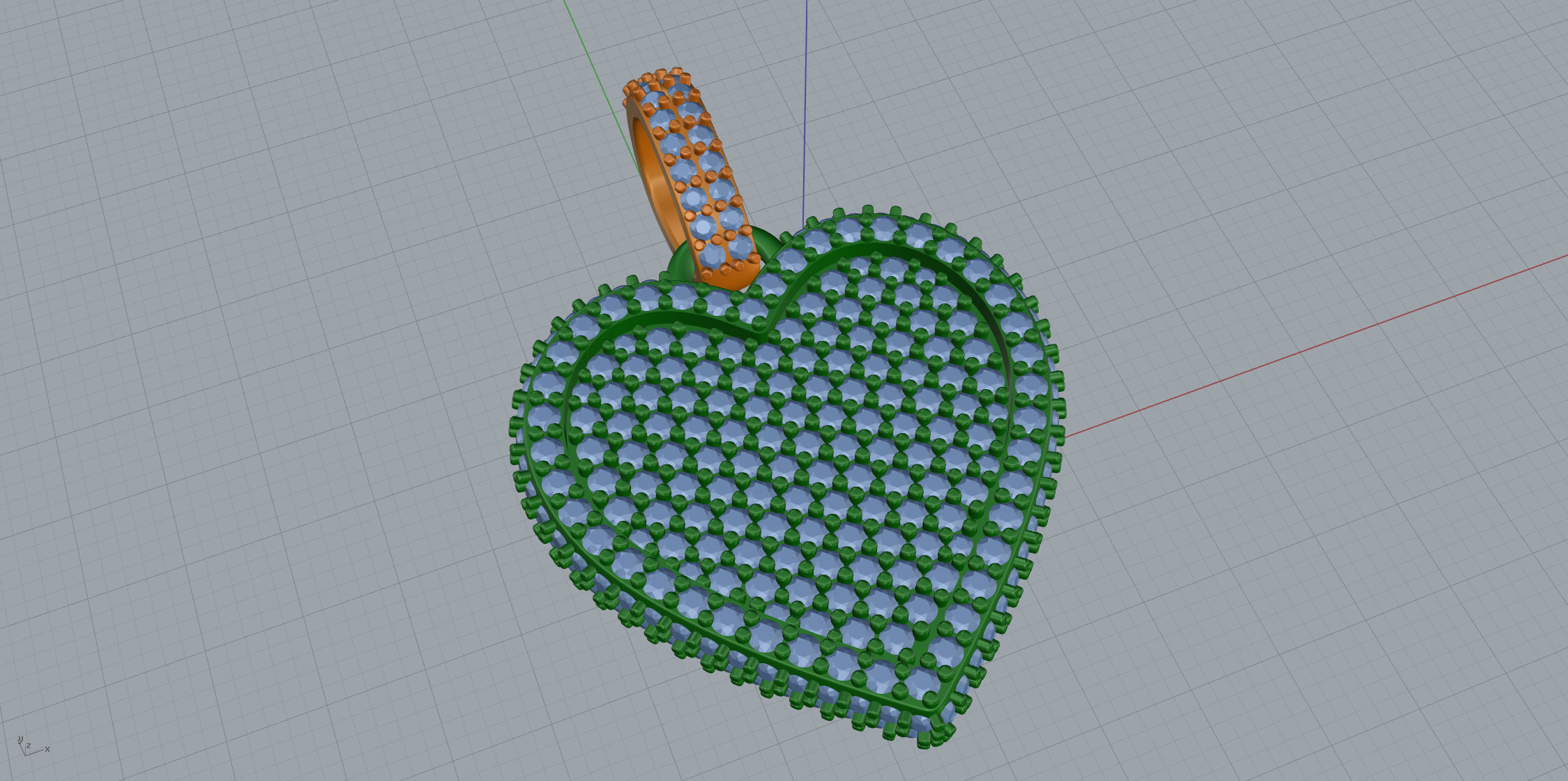 Heart Pendant Medium  Size  3D print model_3