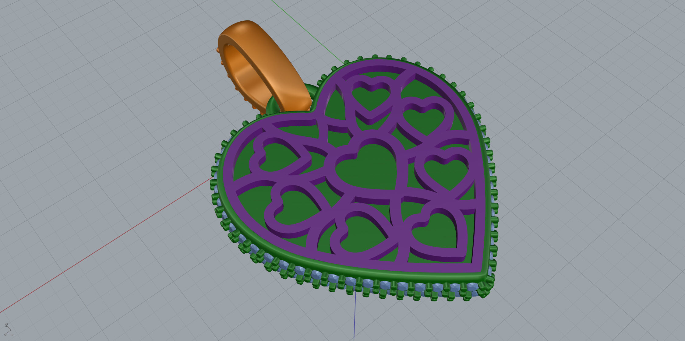 Heart Pendant Medium  Size  3D print model_8