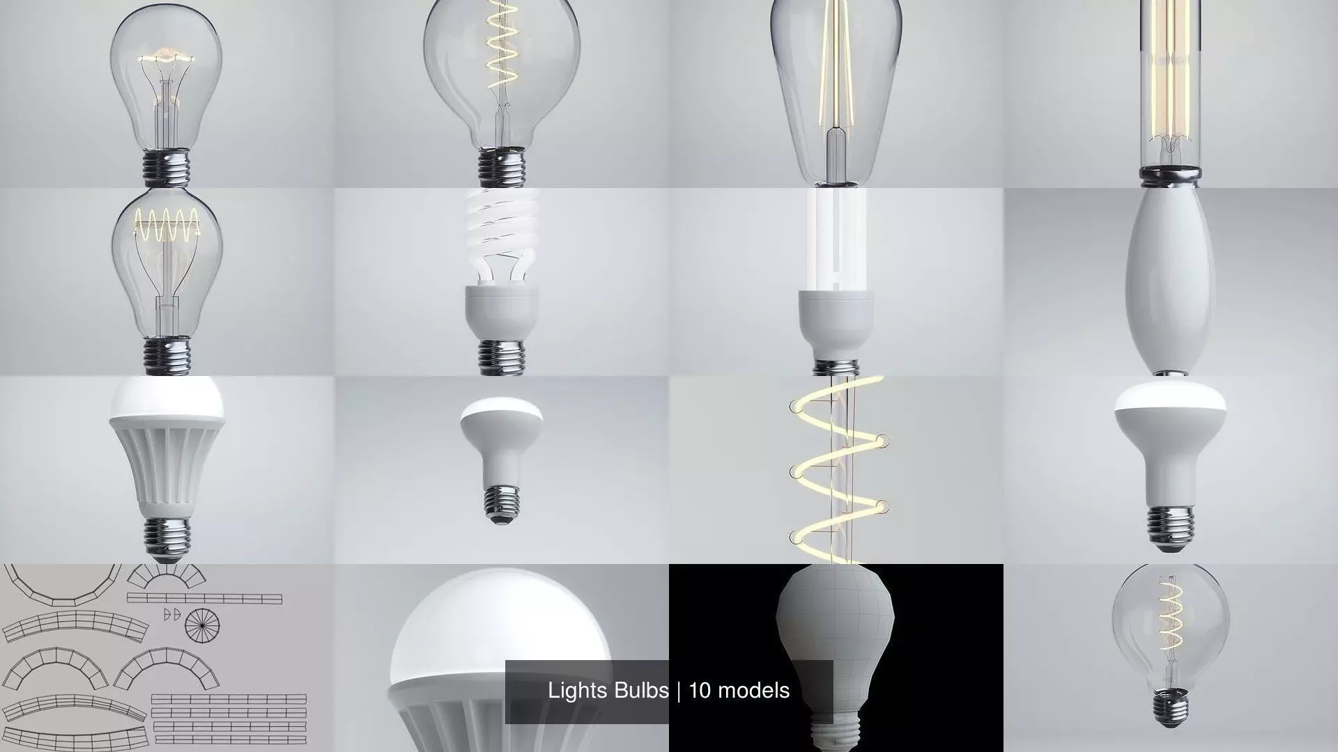 Lights Bulbs 3D Model Collection_1