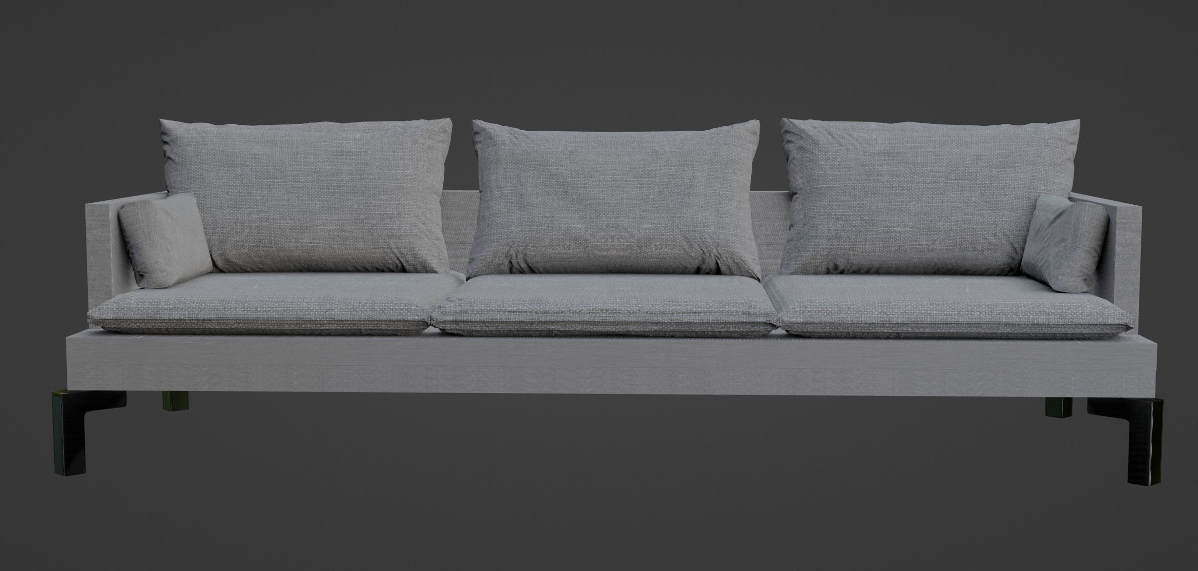 Gray Sofa Zanotta William Low-poly 3D model PBR Free low-poly 3D model_7