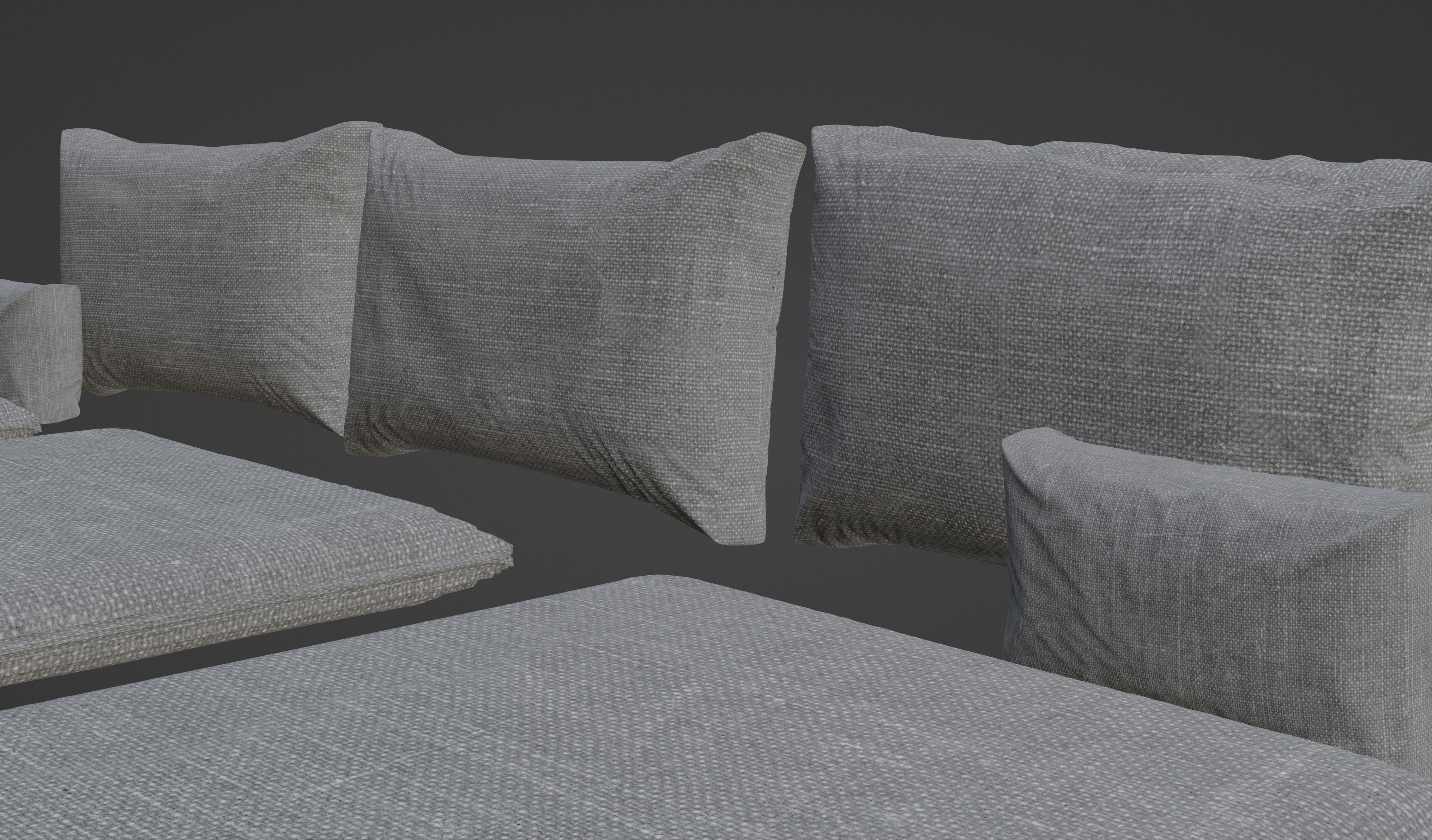 Gray Sofa Zanotta William Low-poly 3D model PBR Free low-poly 3D model_19