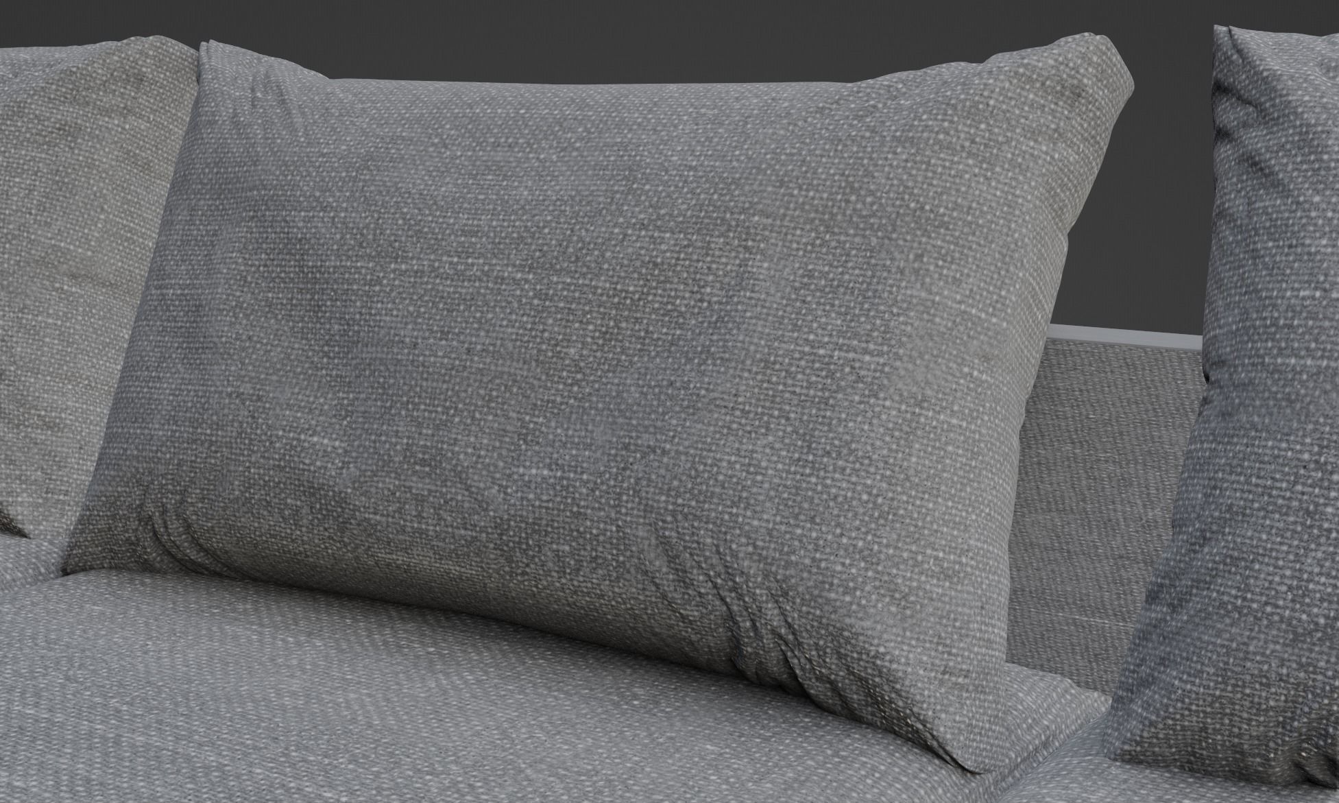 Gray Sofa Zanotta William Low-poly 3D model PBR Free low-poly 3D model_4