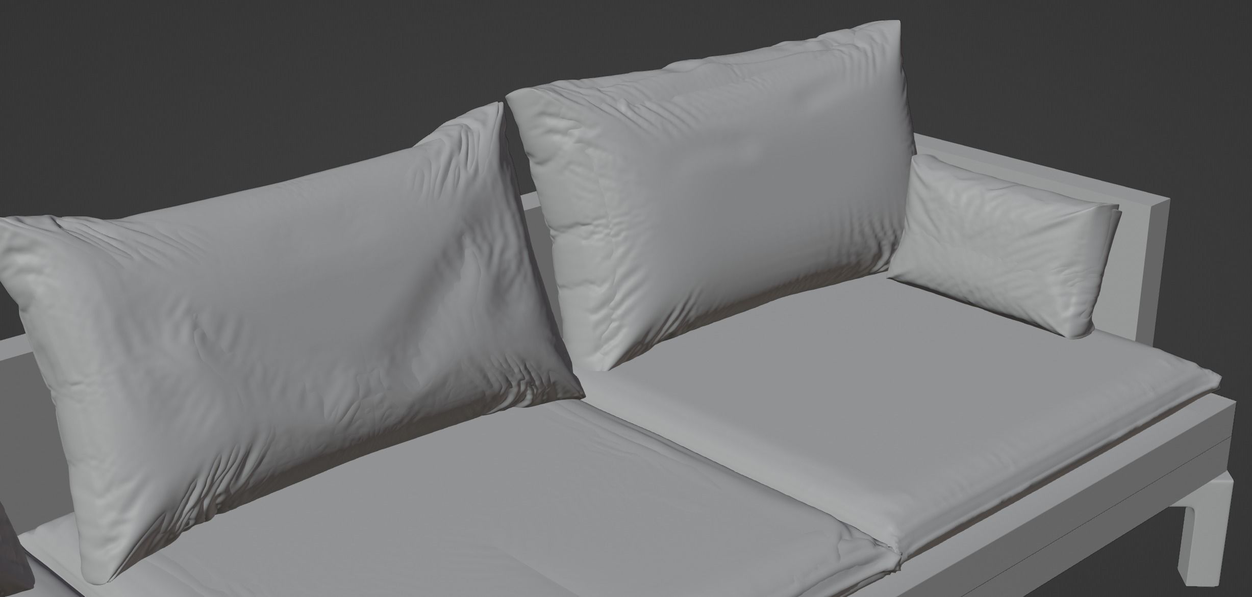 Gray Sofa Zanotta William Low-poly 3D model PBR Free low-poly 3D model_12