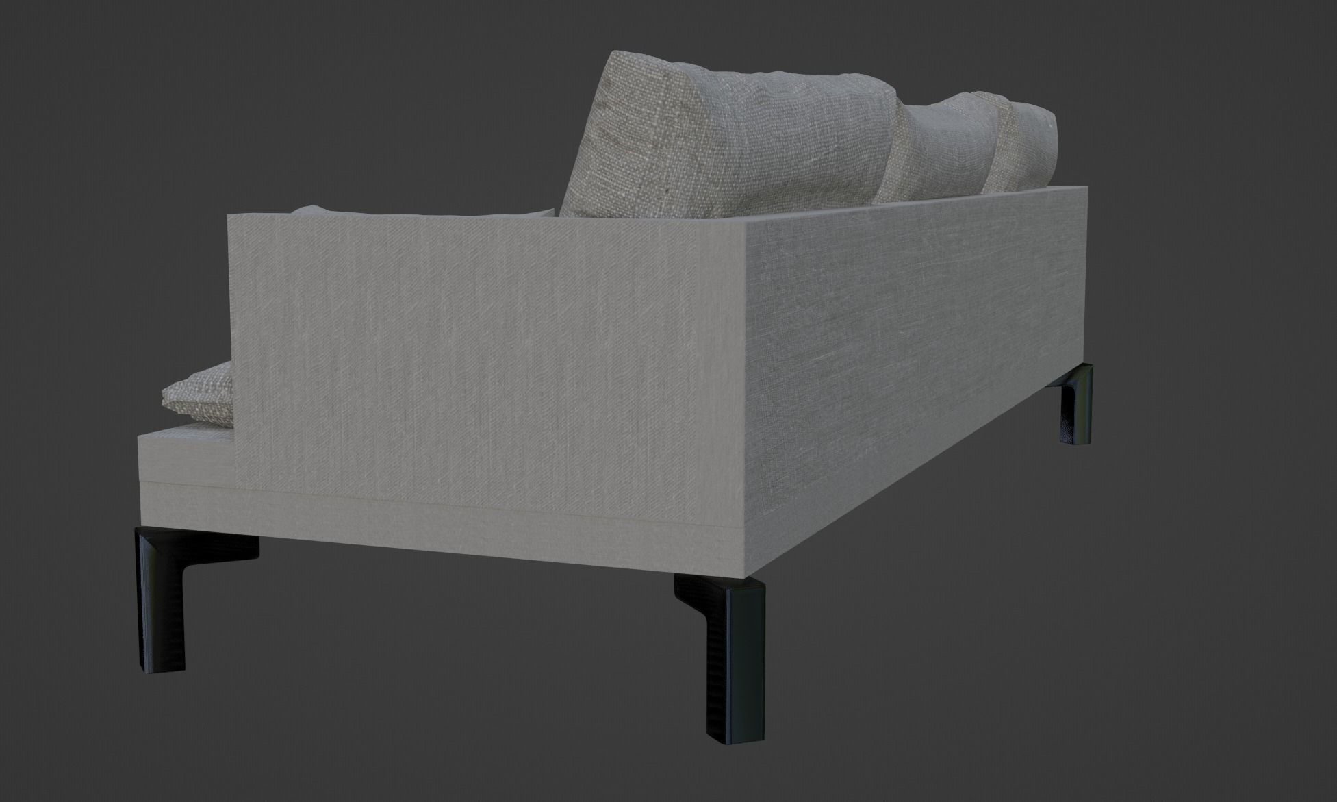 Gray Sofa Zanotta William Low-poly 3D model PBR Free low-poly 3D model_3
