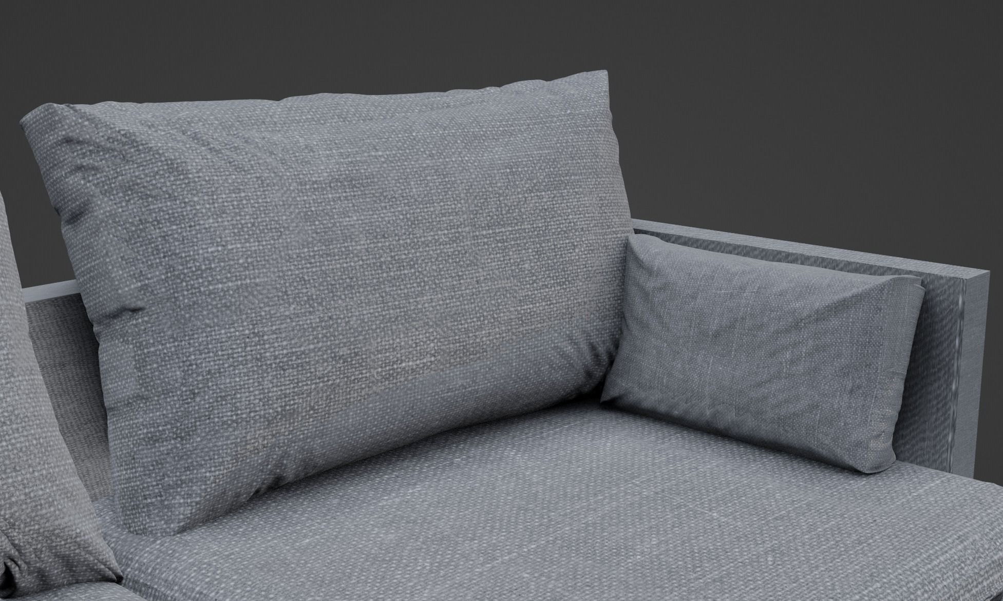 Gray Sofa Zanotta William Low-poly 3D model PBR Free low-poly 3D model_5
