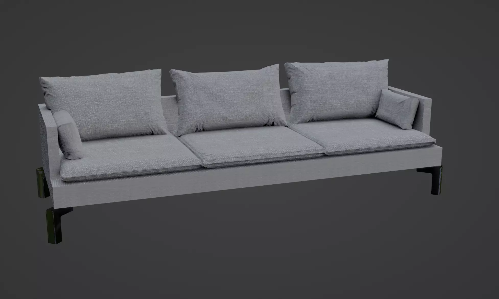 Gray Sofa Zanotta William Low-poly 3D model PBR Free low-poly 3D model_0
