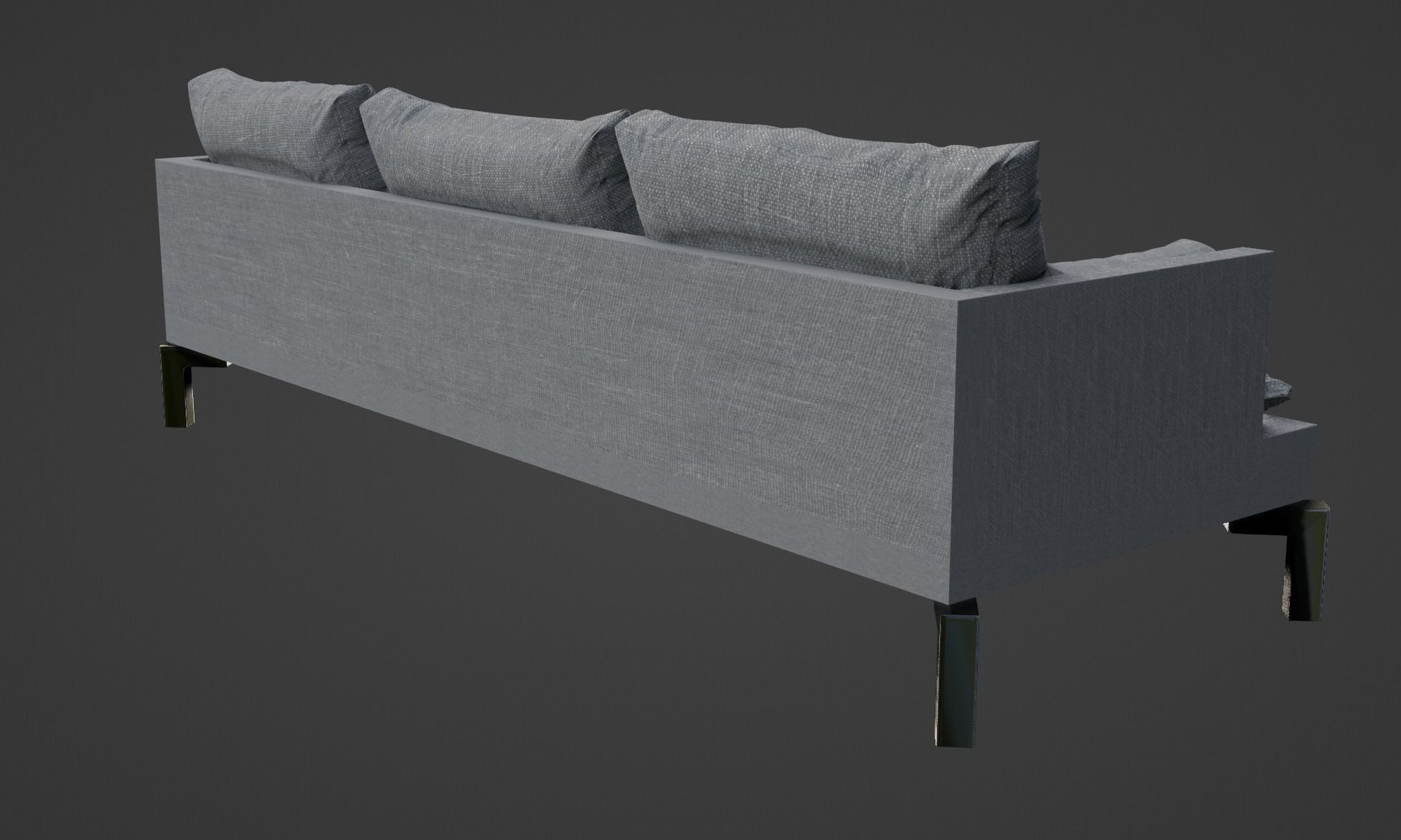 Gray Sofa Zanotta William Low-poly 3D model PBR Free low-poly 3D model_2