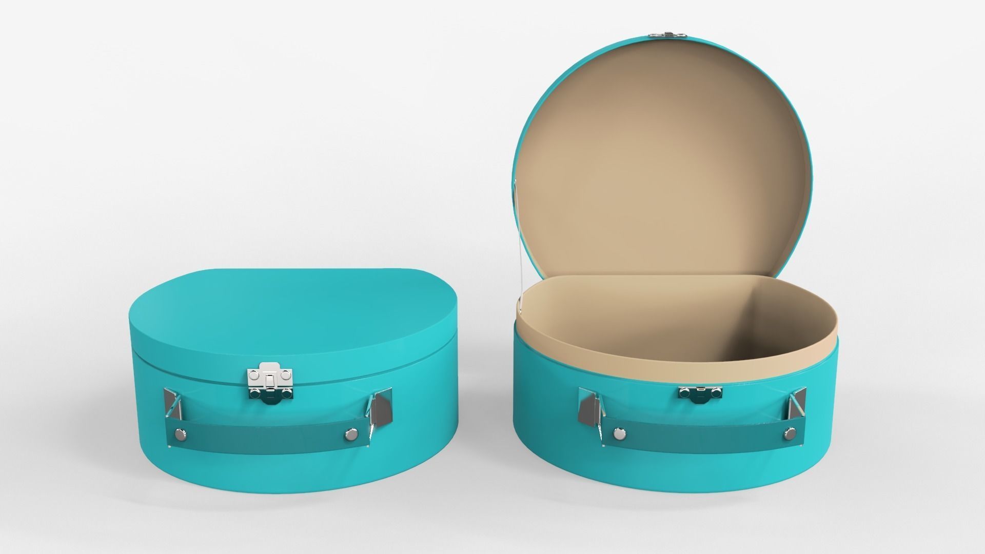 Children Round Cardboard Suitcase 3D model_5