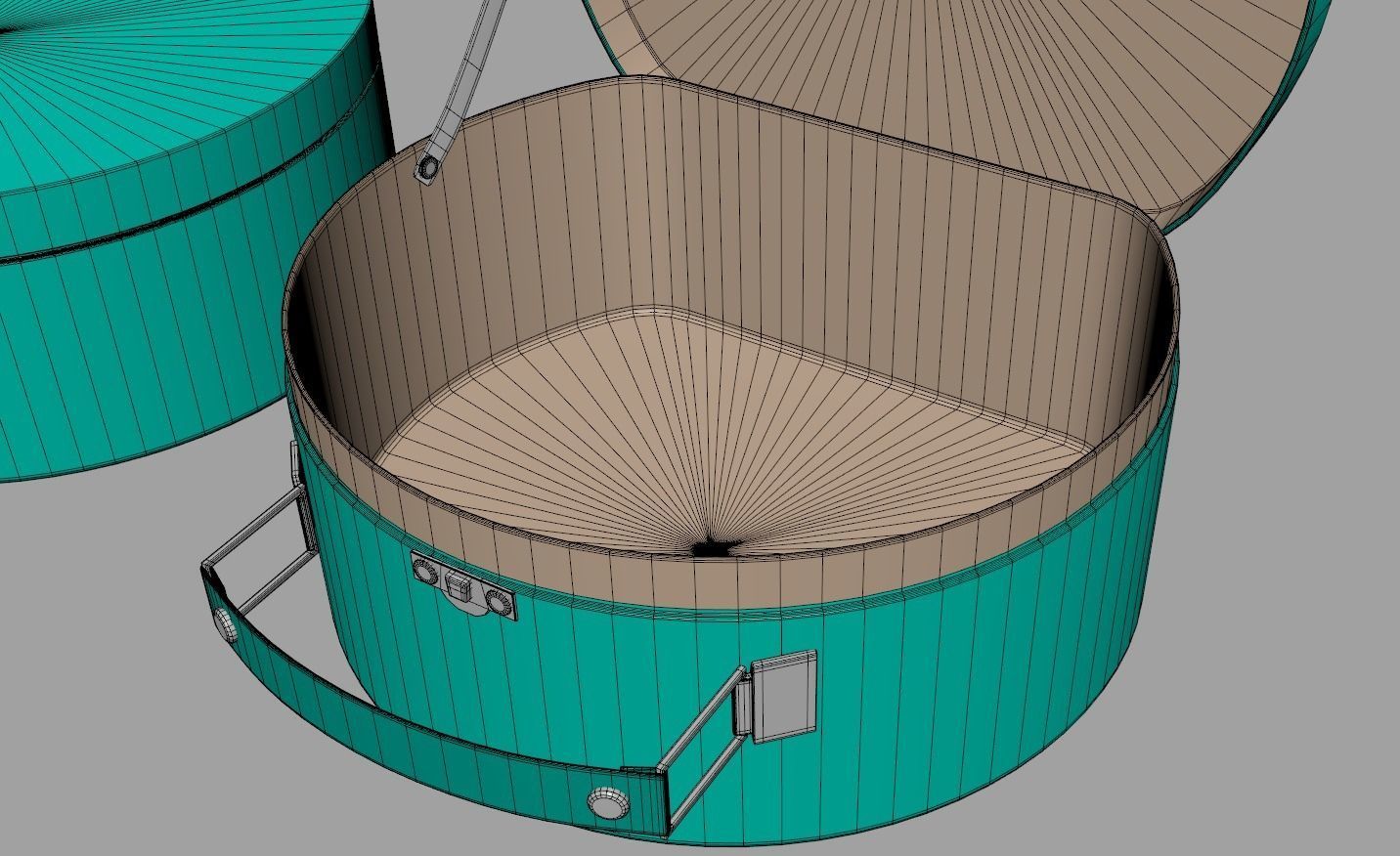 Children Round Cardboard Suitcase 3D model_13