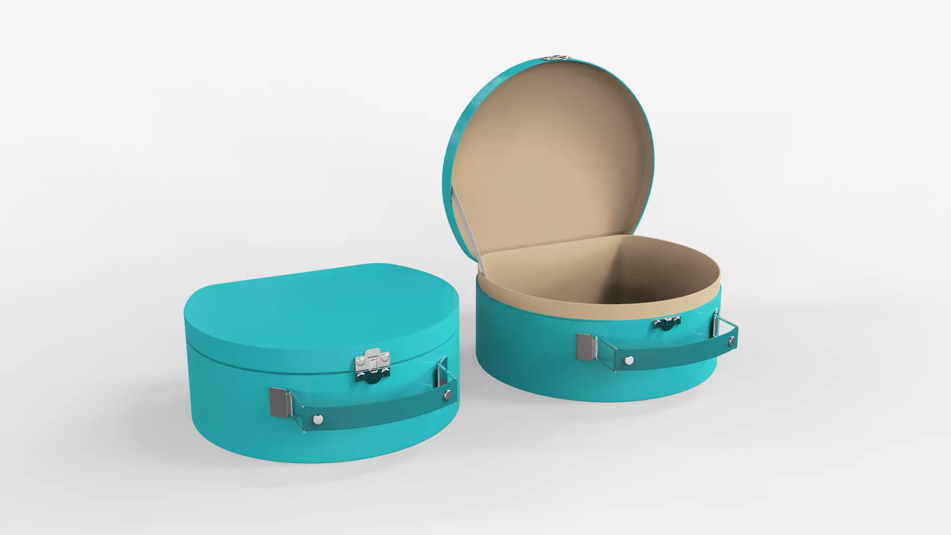 Children Round Cardboard Suitcase 3D model_0