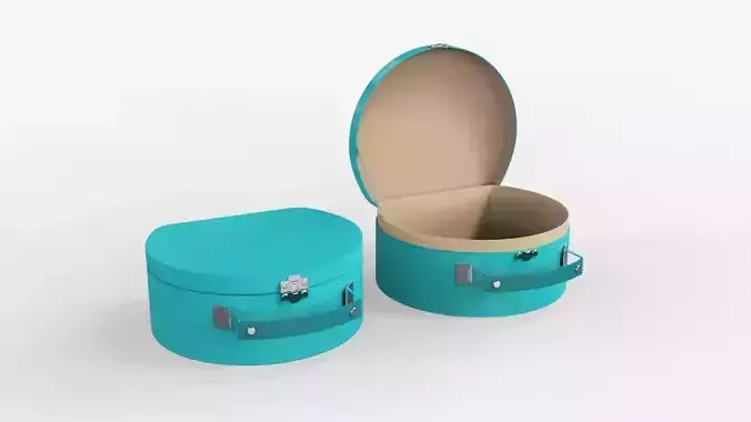 Children Round Cardboard Suitcase 3D model