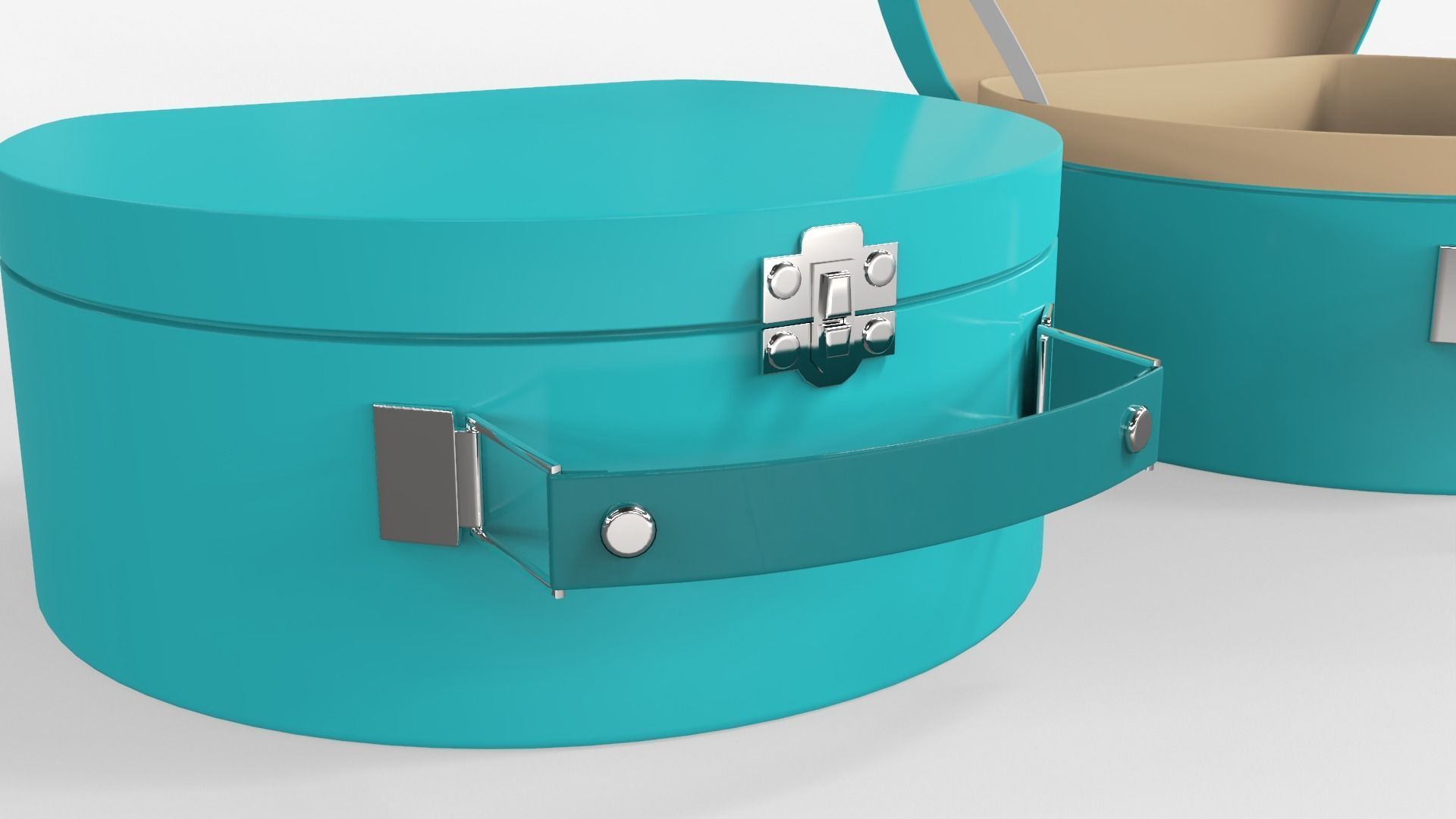 Children Round Cardboard Suitcase 3D model_1