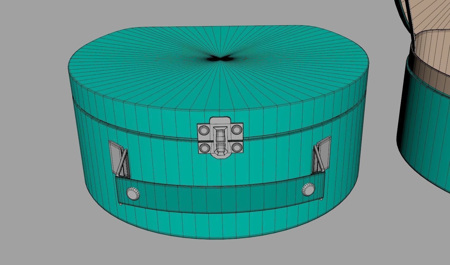 Children Round Cardboard Suitcase 3D model_12