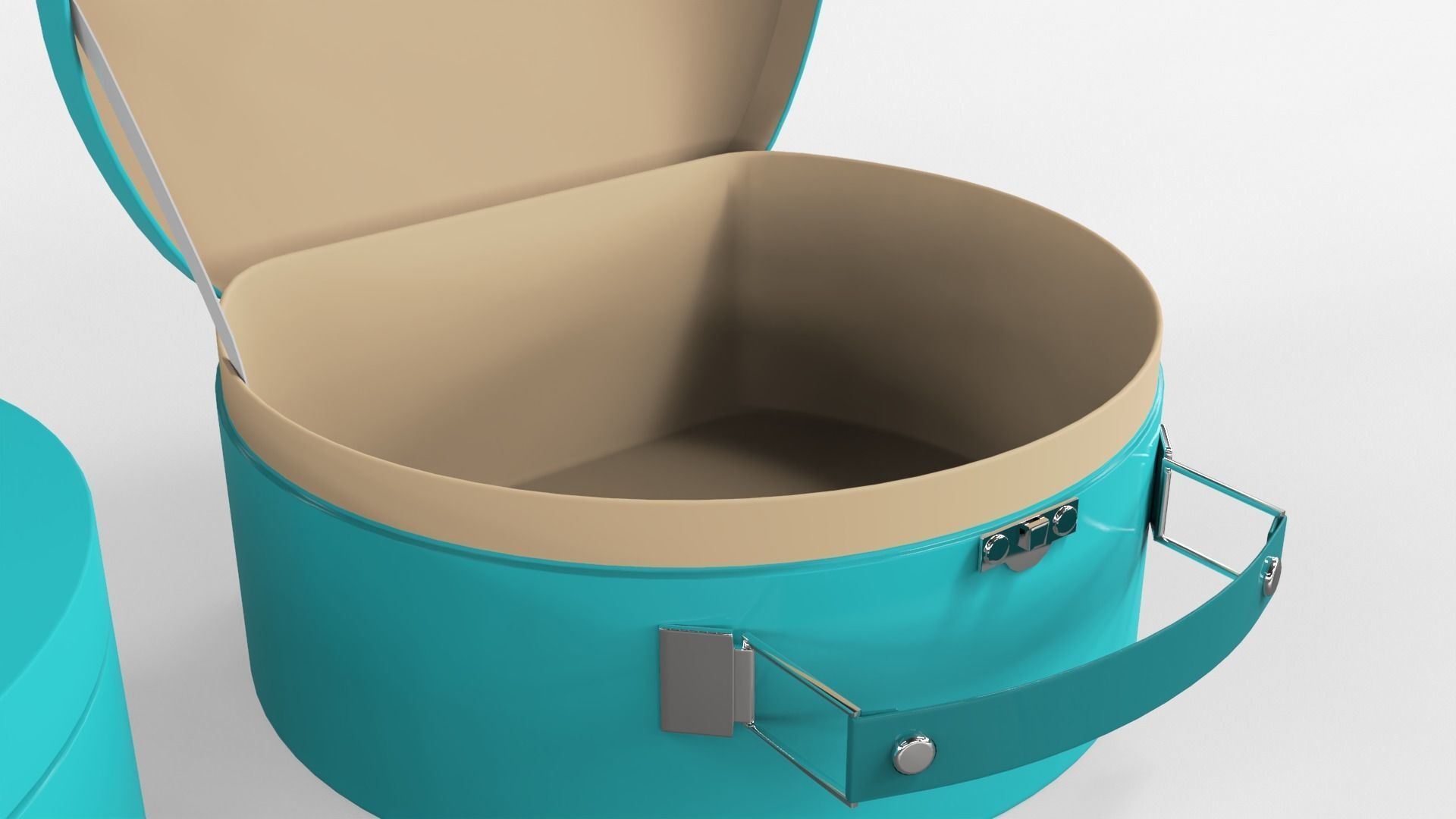 Children Round Cardboard Suitcase 3D model_2