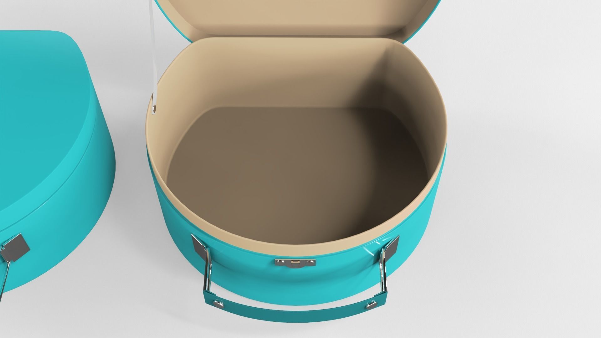 Children Round Cardboard Suitcase 3D model_4
