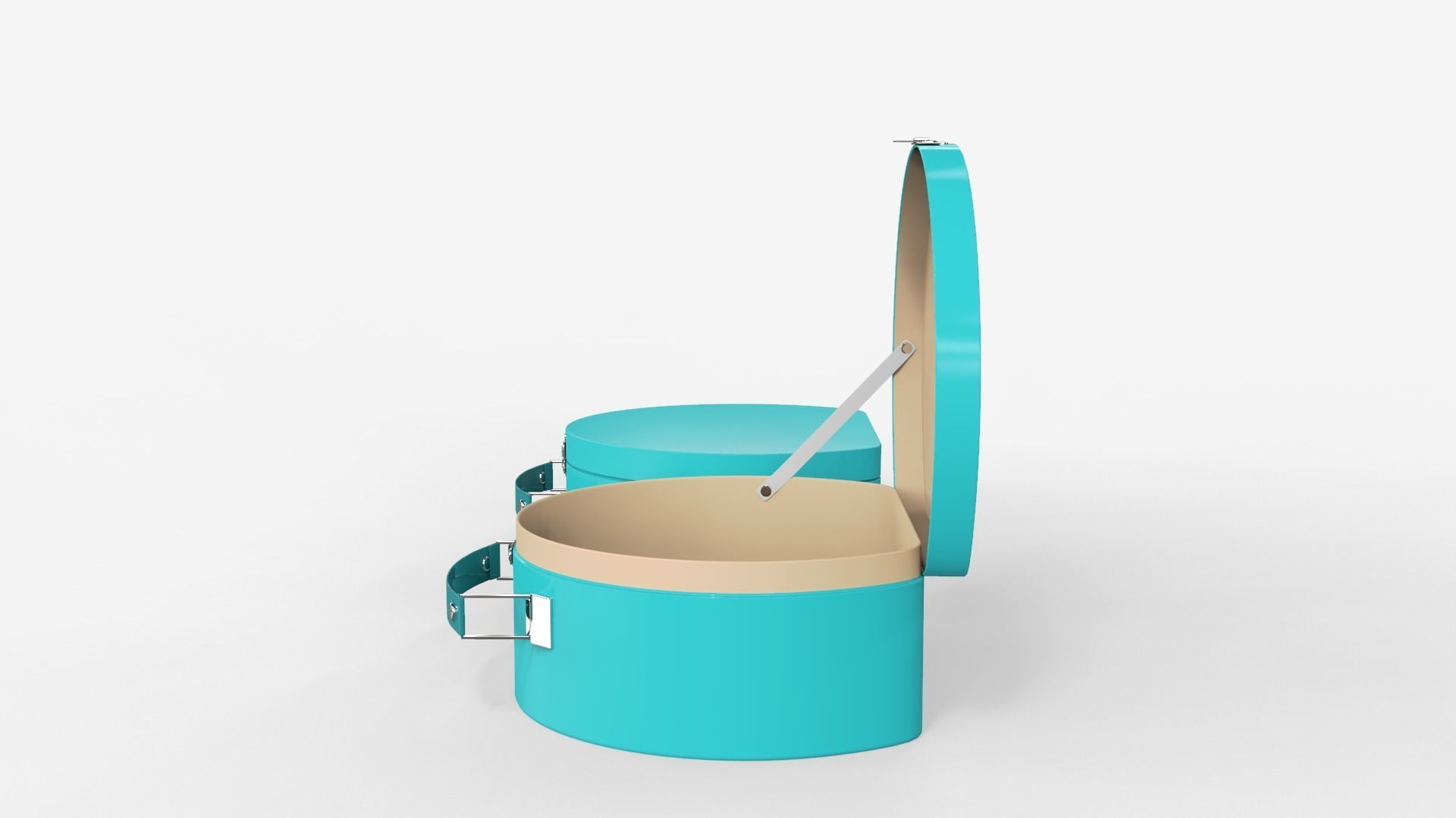 Children Round Cardboard Suitcase 3D model_7