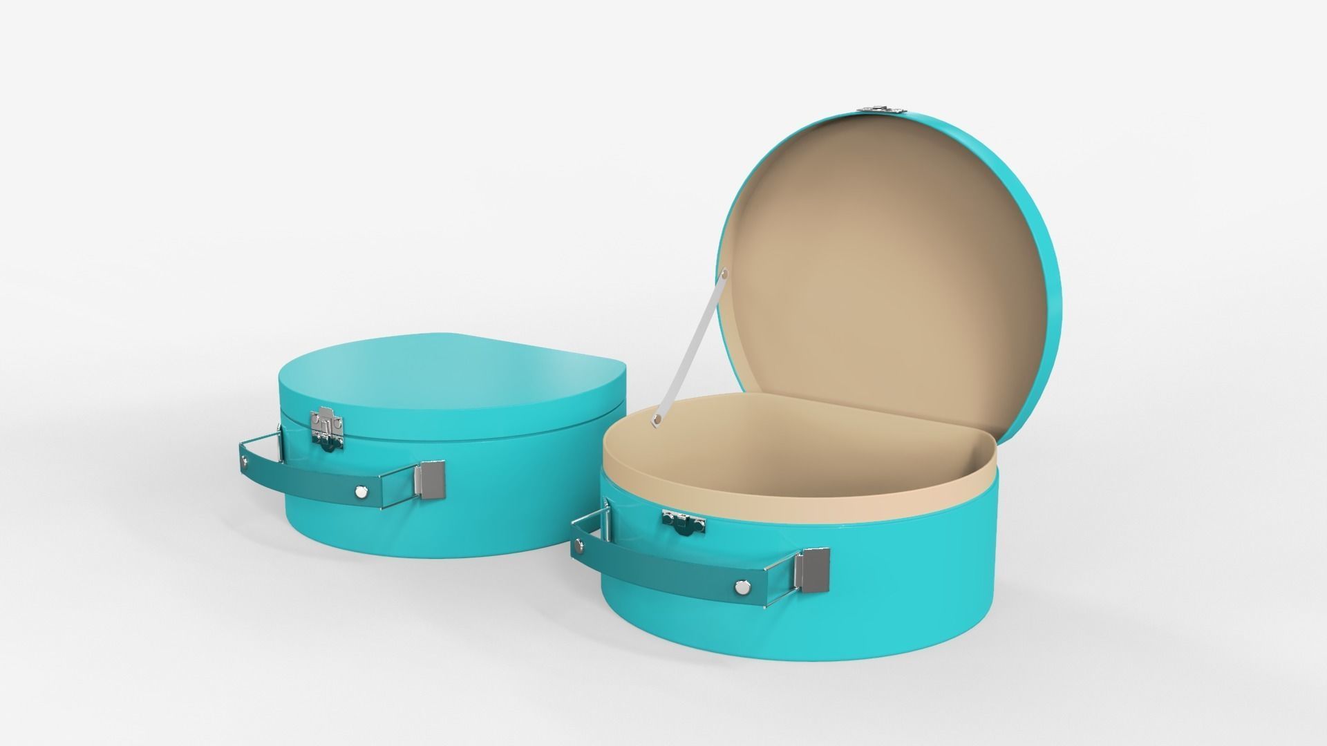 Children Round Cardboard Suitcase 3D model_6