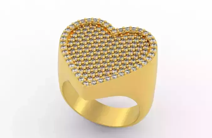 Heart Ring Half stones 