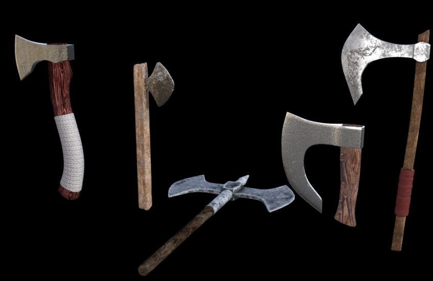 Viking pack props medieval Low-poly 3D model_8