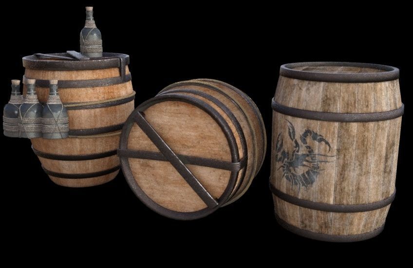 Viking pack props medieval Low-poly 3D model_1