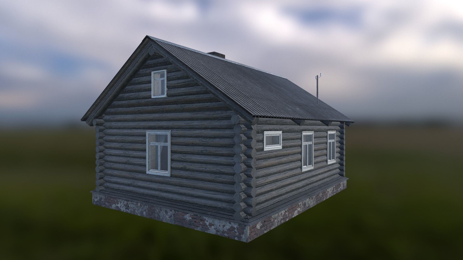 Wood House LowPoly Low-poly 3D model_2