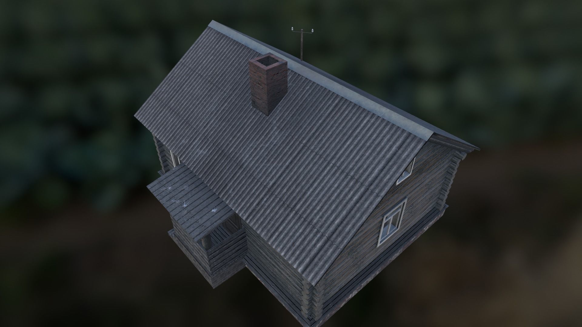 Wood House LowPoly Low-poly 3D model_3