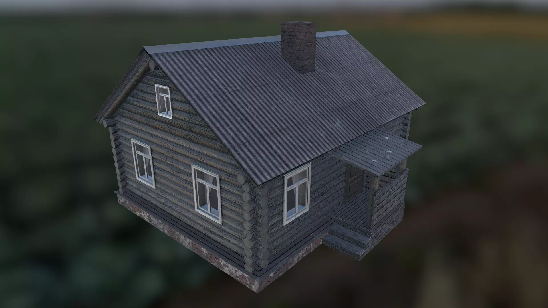 Wood House LowPoly Low-poly 3D model_0