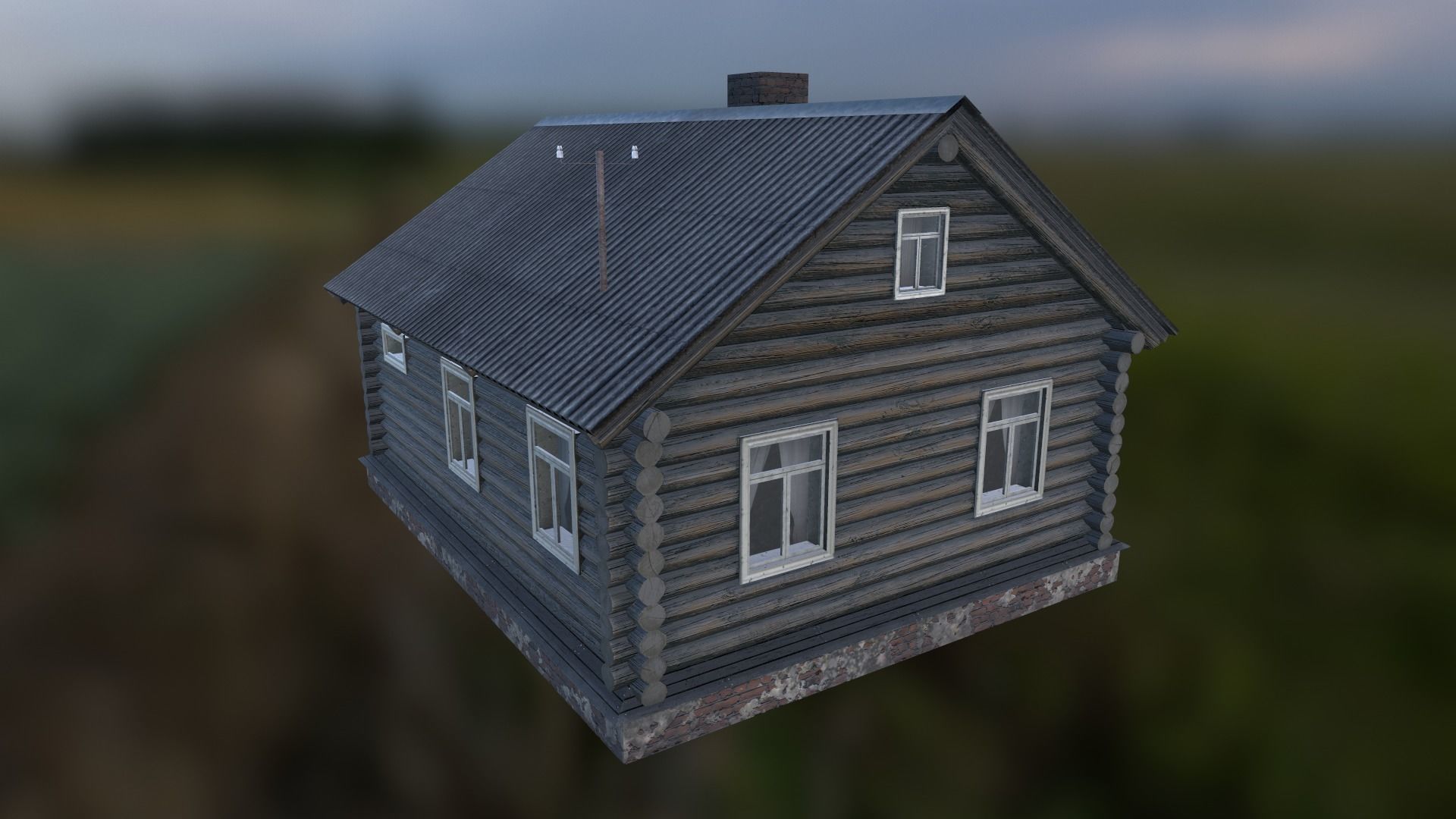 Wood House LowPoly Low-poly 3D model_1